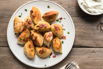 Fried dumplings, pierogi
