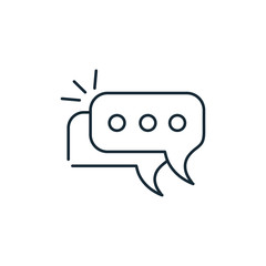 talking speech bubbles line style icon