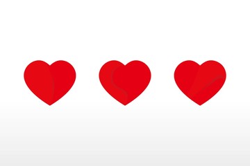 Heart vector icons on white background. love symbol isolated