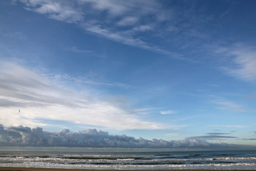 View of the ocean and clouds at the beach