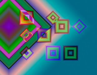 Squares in blue and green