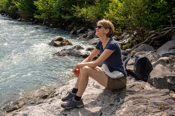 woman in the mountains