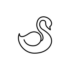 swan animal line style icon