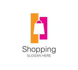shopping bag vector logo design template