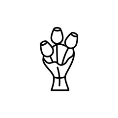 bouquet of roses flowers line style