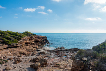 The sea in the Sierra de Irta in Alcocebre