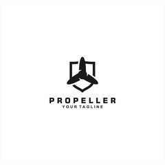 Propeller with Shield Logo Design Template