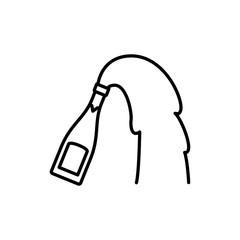 champagne bottle line style icon