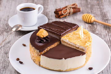 Mini-assorty of Kiev cake, honey cake, bird milk and pepper cake