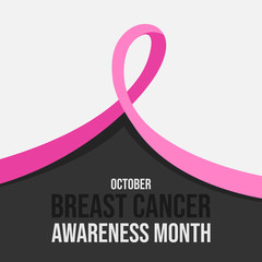  Pink ribbon breast cancer awareness month poster
