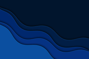 Abstract background with curve lines and waves. Paper cut water wallpaper.