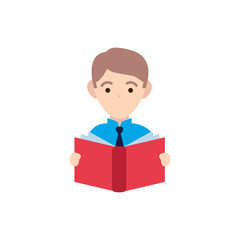 teacher man with book flat style icon
