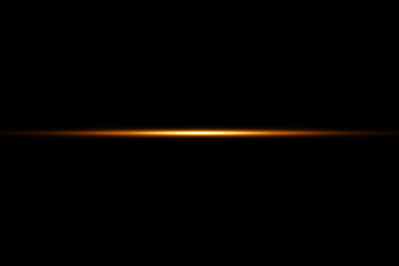Abstract golden lights lines on black background vector illustration. A bright flash of light on the line