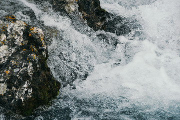 Rough water of sea surf. The water boils in rapid flow of river