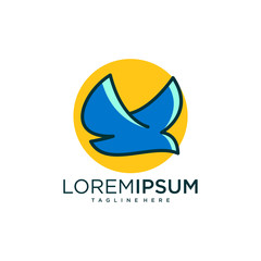 simple modern bird logo design