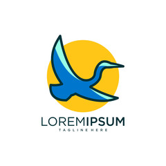 simple modern bird logo design