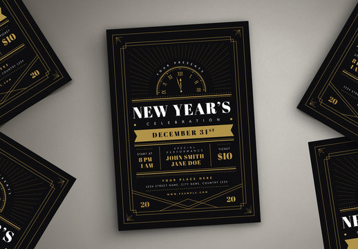 New Year Celebration Flyer Layout