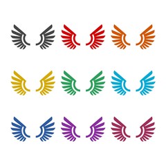 Fototapeta na wymiar Wing logo company icon set isolated on white background