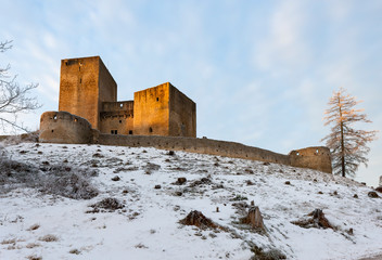 frosty morning in Landstejn castle, Czech Republic
