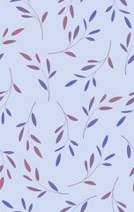Seamless pattern of leaves on a branch