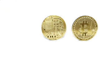 bitcoin coin on White background 3D rendering