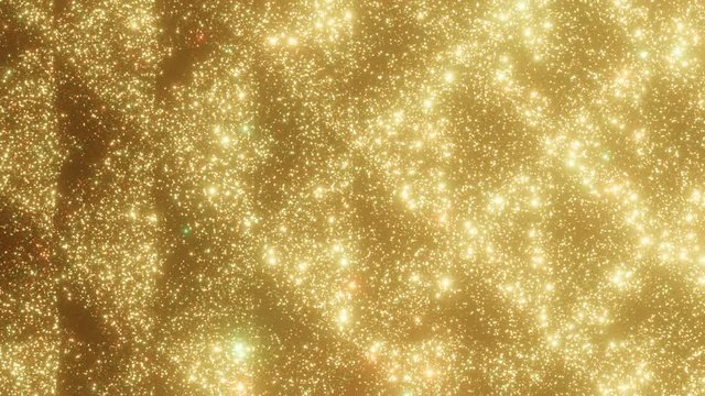 loop, pattern of twinkling waves of golden glitter moves slowly, extraordinary geometric festive twinkling glitter background, 4k