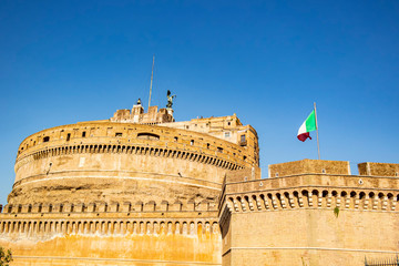 View of the Sant Angelo Castle in the Vatican, Rome - Italy