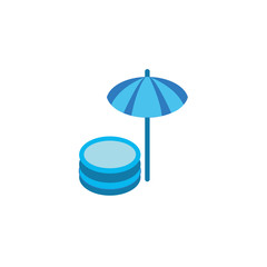 umbrella water flat style icon