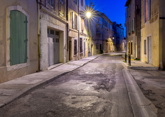 Arles. Old narrow street in the historic center of the city.