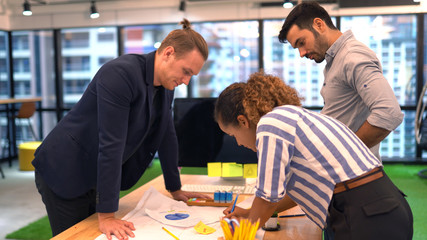 Group of young architect meeting at office
