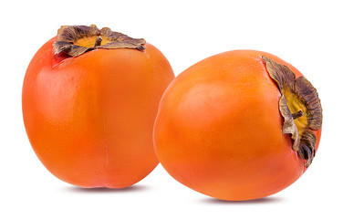 Fresh persimmon isolated on white background with clipping path
