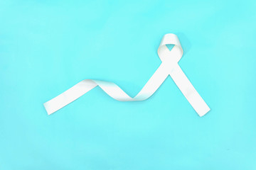 lung cancer awareness month with white ribbon. Healthcare and medicine concept.