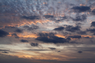 Dramatic red and orange sky and clouds abstract background. 