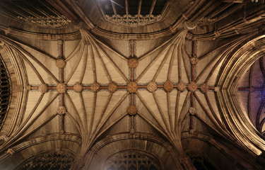 Lichfield cathedral, medieval vault ceiling - Powered by Adobe