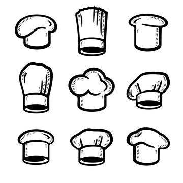 chef hats set. Collection icon chef hats. Vector
