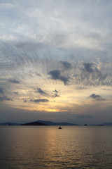 Seaside town of Bodrum and spectacular sunsets. Mugla, Turkey