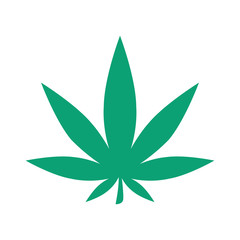 Cannabis leaf icon illustration isolated in the white background