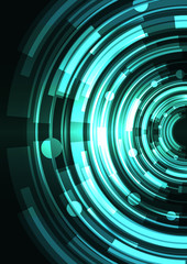 multicolor abstract circle background, digital overlap layer line, simple technology design template, vector illustration