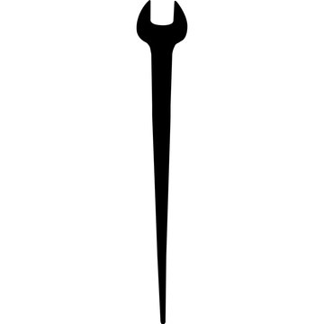 Isolated Ironworker Tool Erection Wrench Silhouette Vector Illustration