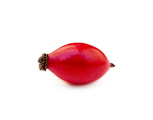 Ripe rose hip isolated on white background