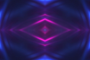 Dark abstract futuristic background. Neon lines glow. Neon lines, shapes. Multi-colored glow, blurry lights, bokeh. Empty stage background