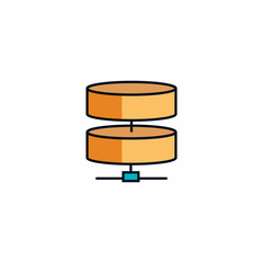 cyber security server data disk detailed style icon