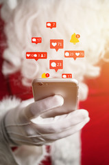 Santa Claus phone virtual notifications social media