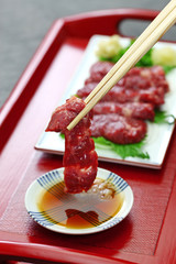 basashi, japanese traditional cuisine isolated