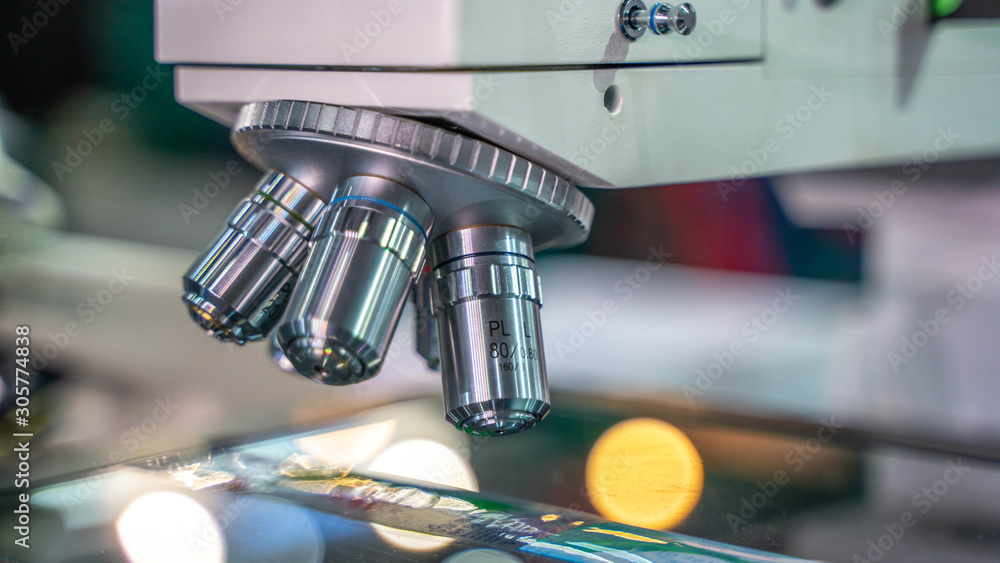 Poster digital microscope camera in science laboratory