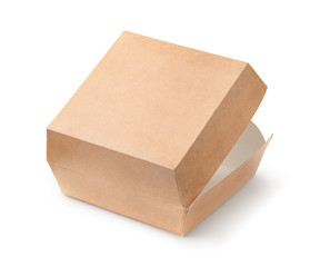 Open empty blank burger box