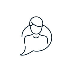 Obraz premium talking man in speech bubble line style