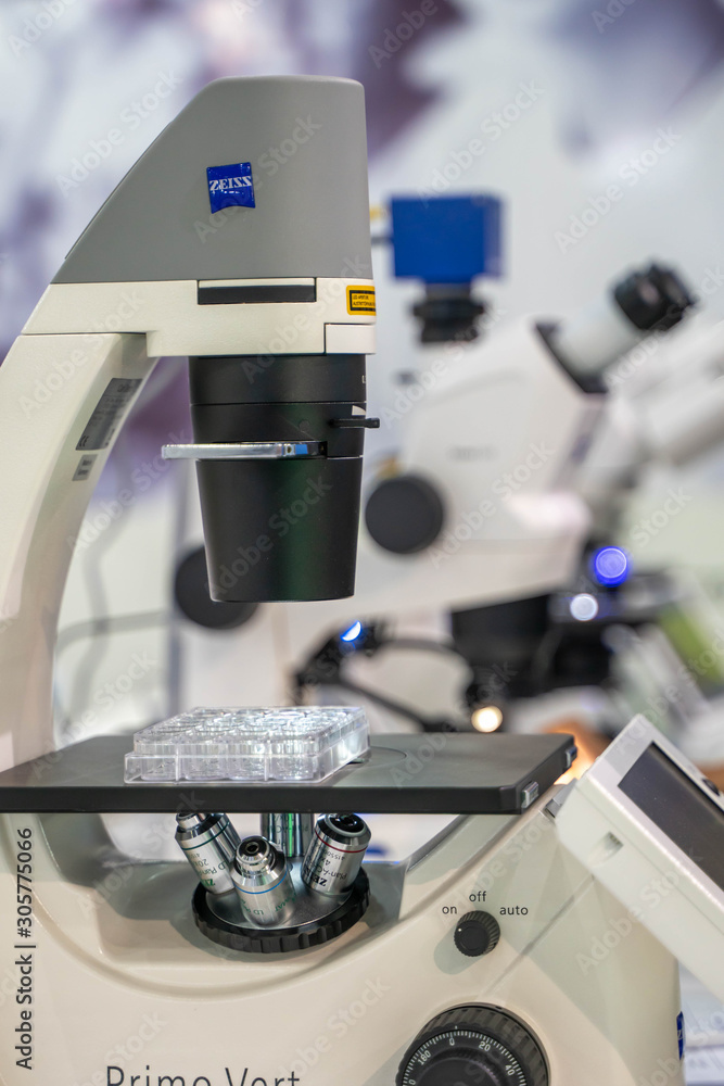Poster digital microscope camera in science laboratory