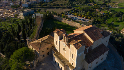 Fototapeta premium ancient castle and Cathedral in the old town of Arta Majorca Spain