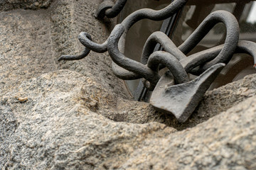 RUSTIC OLD CHAIN ON STONE